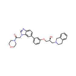 O=C(Cn1cnc2ccc(-c3cccc(OC[C@@H](O)CN4CCc5ccccc5C4)c3)cc21)N1CCOCC1 ZINC000220904326
