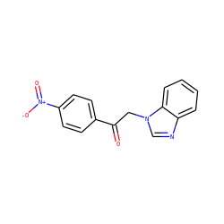 O=C(Cn1cnc2ccccc21)c1ccc([N+](=O)[O-])cc1 ZINC000007343818