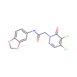 O=C(Cn1ncc(Cl)c(Cl)c1=O)Nc1ccc2c(c1)OCO2 ZINC000003531819