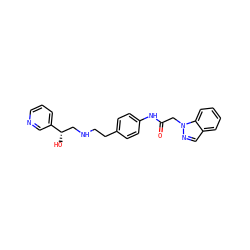 O=C(Cn1ncc2ccccc21)Nc1ccc(CCNC[C@H](O)c2cccnc2)cc1 ZINC000049113200