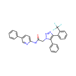 O=C(Cn1nnc(-c2ccccc2C(F)(F)F)c1-c1ccccc1)Nc1ccc(-c2ccccc2)cn1 ZINC001772597981