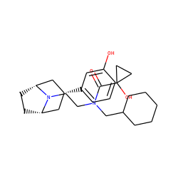 O=C(N(CCN1[C@H]2CC[C@@H]1C[C@H](c1cccc(O)c1)C2)CC1CCCCC1)C1(O)CC1 ZINC000117292269