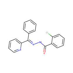 O=C(N/N=C(\c1ccccc1)c1ccccn1)c1ccccc1Cl ZINC000004646762