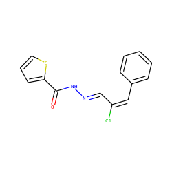 O=C(N/N=C/C(Cl)=C\c1ccccc1)c1cccs1 ZINC000013114147