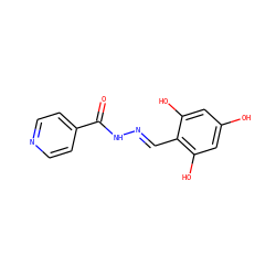 O=C(N/N=C/c1c(O)cc(O)cc1O)c1ccncc1 ZINC000059151427
