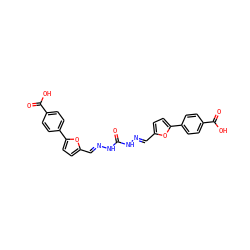 O=C(N/N=C/c1ccc(-c2ccc(C(=O)O)cc2)o1)N/N=C/c1ccc(-c2ccc(C(=O)O)cc2)o1 ZINC000019871556