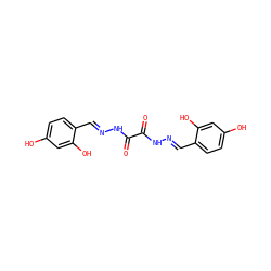 O=C(N/N=C/c1ccc(O)cc1O)C(=O)N/N=C/c1ccc(O)cc1O ZINC000001684672