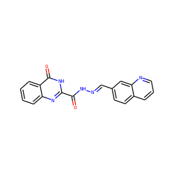 O=C(N/N=C/c1ccc2cccnc2c1)c1nc2ccccc2c(=O)[nH]1 ZINC000018168306