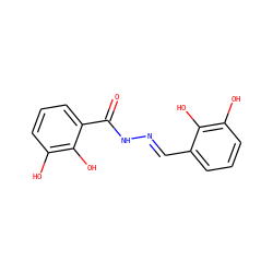 O=C(N/N=C/c1cccc(O)c1O)c1cccc(O)c1O ZINC000028966888