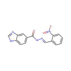 O=C(N/N=C/c1ccccc1[N+](=O)[O-])c1ccc2[nH]cnc2c1 ZINC000013635487