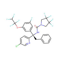 O=C(N[C@@](Cc1ccccc1)(c1cc(F)cc(OC(F)(F)C(F)F)c1)c1ccc(Cl)cn1)N1CC(F)(F)C(F)(F)C1 ZINC000095577157