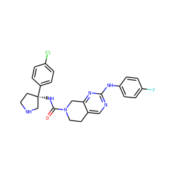 O=C(N[C@@]1(c2ccc(Cl)cc2)CCNC1)N1CCc2cnc(Nc3ccc(F)cc3)nc2C1 ZINC001772578674
