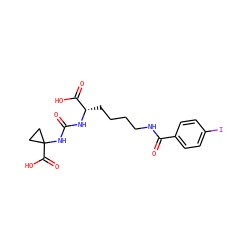 O=C(N[C@@H](CCCCNC(=O)c1ccc(I)cc1)C(=O)O)NC1(C(=O)O)CC1 ZINC000045348777