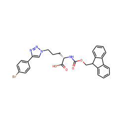 O=C(N[C@@H](CCCn1cc(-c2ccc(Br)cc2)nn1)C(=O)O)OCC1c2ccccc2-c2ccccc21 ZINC000473169064