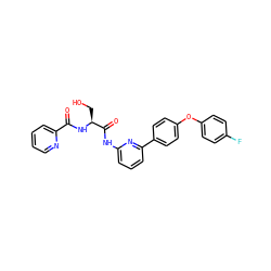 O=C(N[C@@H](CO)C(=O)Nc1cccc(-c2ccc(Oc3ccc(F)cc3)cc2)n1)c1ccccn1 ZINC000095580508