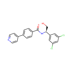 O=C(N[C@@H](CO)c1cc(Cl)cc(Cl)c1)c1ccc(-c2ccncc2)cc1 ZINC000063540005