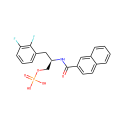O=C(N[C@@H](COP(=O)(O)O)Cc1cccc(F)c1F)c1ccc2ccccc2c1 ZINC000038349060