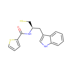 O=C(N[C@@H](CS)Cc1c[nH]c2ccccc12)c1cccs1 ZINC000027711087