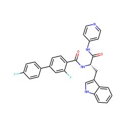 O=C(N[C@@H](Cc1c[nH]c2ccccc12)C(=O)Nc1ccncc1)c1ccc(-c2ccc(F)cc2)cc1F ZINC000096930119