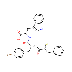 O=C(N[C@@H](Cc1c[nH]c2ccccc12)C(=O)O)[C@H](CC(=O)[C@H](S)Cc1ccccc1)Cc1ccc(Br)cc1 ZINC001772579466