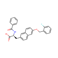 O=C(N[C@@H](Cc1ccc2cc(OCc3ccccc3F)ccc2c1)C(=O)O)c1ccccc1 ZINC000072181512