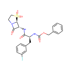 O=C(N[C@@H](Cc1cccc(F)c1)C(=O)N[C@@H]1C(=O)N2CCS(=O)(=O)[C@@H]12)OCc1ccccc1 ZINC000013860556