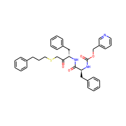 O=C(N[C@@H](Cc1ccccc1)C(=O)N[C@@H](Cc1ccccc1)C(=O)CSCCCc1ccccc1)OCc1cccnc1 ZINC000027733861
