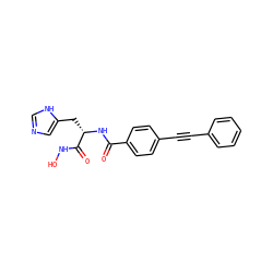 O=C(N[C@@H](Cc1cnc[nH]1)C(=O)NO)c1ccc(C#Cc2ccccc2)cc1 ZINC000096909797