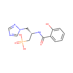 O=C(N[C@@H](Cn1cncn1)CP(=O)(O)O)c1ccccc1O ZINC000026179730