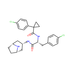 O=C(N[C@@H]1C[C@@H]2CC[C@H](C1)N2)[C@@H](Cc1ccc(Cl)cc1)NC(=O)C1(c2ccc(Cl)cc2)CC1 ZINC000101641421