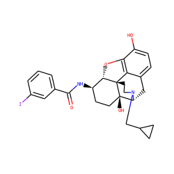 O=C(N[C@@H]1CC[C@@]2(O)[C@H]3Cc4ccc(O)c5c4[C@@]2(CCN3CC2CC2)[C@H]1O5)c1cccc(I)c1 ZINC000072175352
