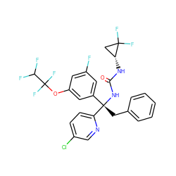 O=C(N[C@@H]1CC1(F)F)N[C@@](Cc1ccccc1)(c1cc(F)cc(OC(F)(F)C(F)F)c1)c1ccc(Cl)cn1 ZINC000095573571
