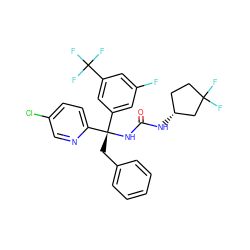 O=C(N[C@@H]1CCC(F)(F)C1)N[C@@](Cc1ccccc1)(c1cc(F)cc(C(F)(F)F)c1)c1ccc(Cl)cn1 ZINC000095571902