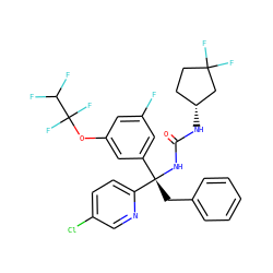 O=C(N[C@@H]1CCC(F)(F)C1)N[C@@](Cc1ccccc1)(c1cc(F)cc(OC(F)(F)C(F)F)c1)c1ccc(Cl)cn1 ZINC000095576596