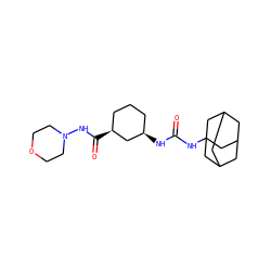O=C(N[C@@H]1CCC[C@H](C(=O)NN2CCOCC2)C1)NC12CC3CC(CC(C3)C1)C2 ZINC000084758558