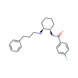 O=C(N[C@@H]1CCCC[C@@H]1NCCCc1ccccc1)c1ccc(F)cc1 ZINC000169350877