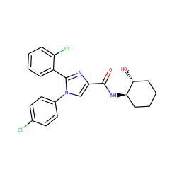 O=C(N[C@@H]1CCCC[C@H]1O)c1cn(-c2ccc(Cl)cc2)c(-c2ccccc2Cl)n1 ZINC000028702502