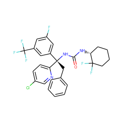 O=C(N[C@@H]1CCCCC1(F)F)N[C@@](Cc1ccccc1)(c1cc(F)cc(C(F)(F)F)c1)c1ccc(Cl)cn1 ZINC000095576701