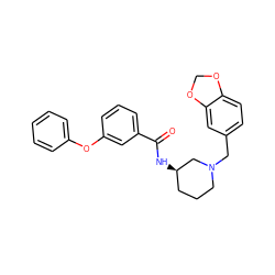 O=C(N[C@@H]1CCCN(Cc2ccc3c(c2)OCO3)C1)c1cccc(Oc2ccccc2)c1 ZINC000028463651