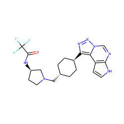 O=C(N[C@@H]1CCN(C[C@H]2CC[C@H](c3nnn4cnc5[nH]ccc5c34)CC2)C1)C(F)(F)F ZINC001772613061