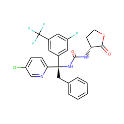 O=C(N[C@@H]1CCOC1=O)N[C@@](Cc1ccccc1)(c1cc(F)cc(C(F)(F)F)c1)c1ccc(Cl)cn1 ZINC000095573099