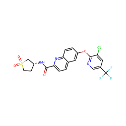 O=C(N[C@@H]1CCS(=O)(=O)C1)c1ccc2cc(Oc3ncc(C(F)(F)F)cc3Cl)ccc2n1 ZINC001772586881