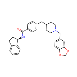 O=C(N[C@@H]1CCc2ccccc21)c1ccc(CC2CCN(Cc3ccc4c(c3)OCO4)CC2)cc1 ZINC000043122463