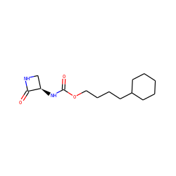 O=C(N[C@@H]1CNC1=O)OCCCCC1CCCCC1 ZINC000219480463