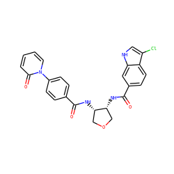 O=C(N[C@@H]1COC[C@@H]1NC(=O)c1ccc(-n2ccccc2=O)cc1)c1ccc2c(Cl)c[nH]c2c1 ZINC000028826200