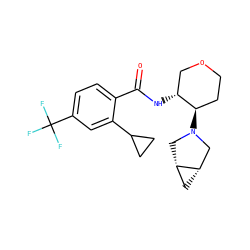 O=C(N[C@@H]1COCC[C@H]1N1C[C@H]2C[C@H]2C1)c1ccc(C(F)(F)F)cc1C1CC1 ZINC000118607191