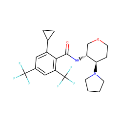 O=C(N[C@@H]1COCC[C@H]1N1CCCC1)c1c(C2CC2)cc(C(F)(F)F)cc1C(F)(F)F ZINC000072318445