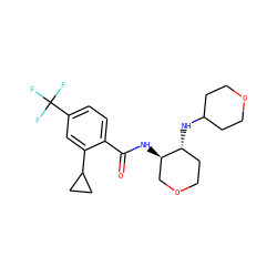 O=C(N[C@@H]1COCC[C@H]1NC1CCOCC1)c1ccc(C(F)(F)F)cc1C1CC1 ZINC000118620295