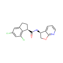 O=C(N[C@@H]1COc2ncccc21)[C@@H]1CCc2cc(Cl)cc(Cl)c21 ZINC000144940190
