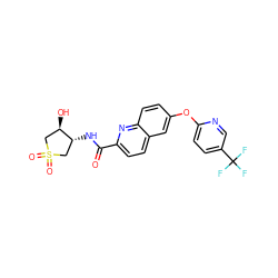 O=C(N[C@@H]1CS(=O)(=O)C[C@H]1O)c1ccc2cc(Oc3ccc(C(F)(F)F)cn3)ccc2n1 ZINC001772615253
